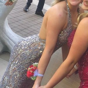 Silver prom dress